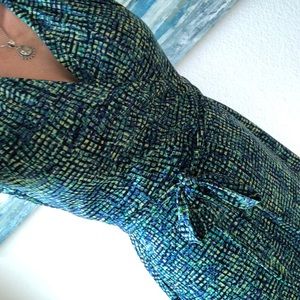 Knee length v neck dress